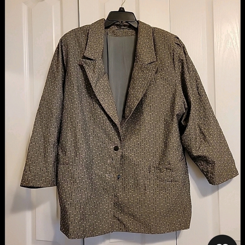 Grey Patterned Blazer Xl